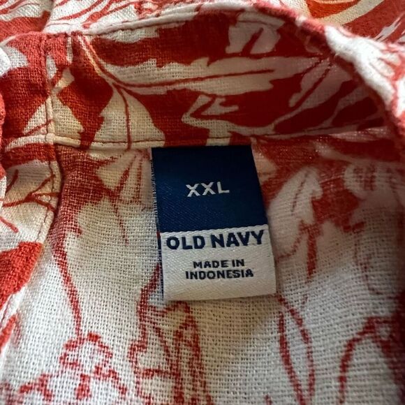 Old Navy Short Top Set Linen Blend Floral High Rise Pockets Top XL Short XXL - Picture 7 of 12